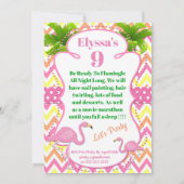 Invitation rose de partie ou de soirée pyjamas de (Dos)