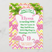 Invitation rose de partie ou de soirée pyjamas de (Devant / Derrière)