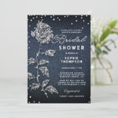 Invitation Rose de Parties scintillant de diamants Denim Fête (Debout devant)