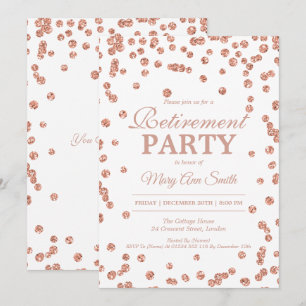 Invitation Rose de Parties scintillant d'or du Parti de la re