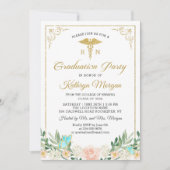 Invitation Rose de Parties scintillant d'or Jardin Sciences i (Devant)