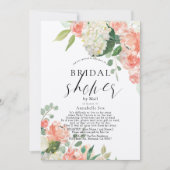 Invitation Rose de pêche et Fête des mariées Hydrangea par co (Devant)