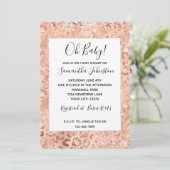 Invitation Rose de pêche Leopard Glitz (Debout devant)