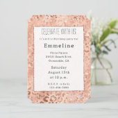 Invitation Rose de pêche Leopard Glitz (Debout devant)