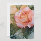 Invitation Rose de pêche romantique Fête des mariées florale (Dos)