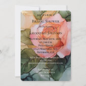 Invitation Rose de pêche romantique Fête des mariées florale (Devant)