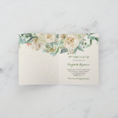 Invitation Rose de photos funéraires Floral Élégant feuillage (Intérieur)