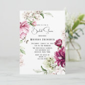 Invitation Rose de poussière et Fête des mariées Peony rose p (Debout devant)