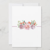 Invitation Rose de printemps aquarelle Mariage Floral (Dos)