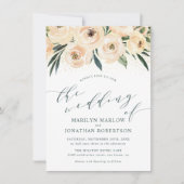 Invitation Rose de rêve et Mariage de Parties scintillant d'o (Devant)