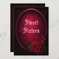 Rose de sang gothique encadré élégant