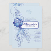 Invitation rose de saphir (Devant / Derrière)