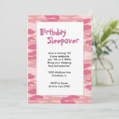 Invitation rose de Sleepover d'anniversaire de (Debout devant)