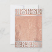 Invitation Rose de soie Gold Copper Silver Damask Bridal 16e (Dos)