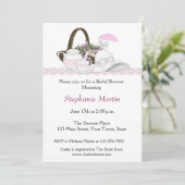 Invitation Rose de thé de Fête de la mariée (Debout devant)