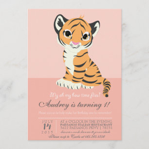 Invitation rose de tigre orange moderne