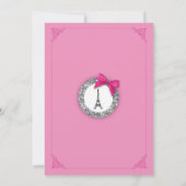 Invitation rose de Tour Eiffel de la fille (Dos)