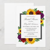 Invitation Rose de tournesol Automne Fête des mariées florale (Devant / Derrière)