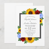 Invitation Rose de tournesol Automne Mariage floral (Devant / Derrière)