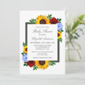 Invitation Rose de tournesol Baby shower floral d'automne (Debout devant)