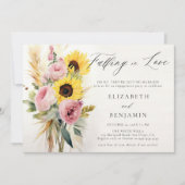 Invitation Rose de tournesol Boho Peony Pampas (Devant)