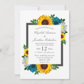 Invitation Rose de tournesol Daisy Floral Mariage (Devant)