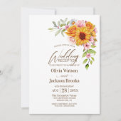 Invitation Rose de tournesol Réception de mariage floral (Devant)