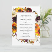 Invitation Rose de tournesol rustique Bourgogne Automne Maria (Debout devant)