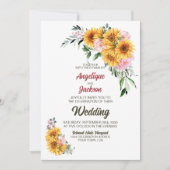 Invitation Rose de tournesol tout en un Mariage (Devant)