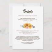 Invitation Rose de tournesol tout en un Mariage (Dos)