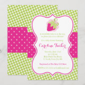 Invitation rose de très bon goût de baby shower de (Devant / Derrière)