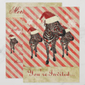 Invitation rose de vacances de zèbres (Devant / Derrière)