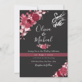 Invitation Rose de vin de Bourgogne moderne typographie maria (Devant)