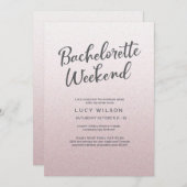 Invitation rose de week-end de Bachelorette de (Devant / Derrière)