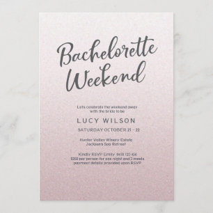 Invitation rose de week-end de Bachelorette de