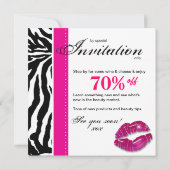 Invitation Rose de zèbre d'annonce de Chambre ouverte (Dos)