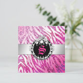 Invitation Rose de zèbre de la Reine des parties (Debout devant)