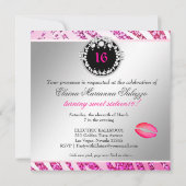 Invitation Rose de zèbre de la Reine des parties (Dos)