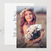 Invitation Rose Delicy Gold Script 1-Photo Graduation Party (Devant / Derrière)