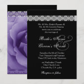Invitation Rose Dentelle RÊVES PURPLE (Devant / Derrière)