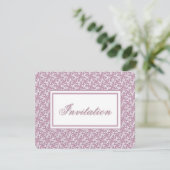 Invitation rose dentelle victorienne (Debout devant)