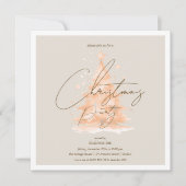 Invitation Rose d'entreprise Gold Christmas Tree Fête de Noël (Devant)