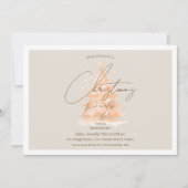 Invitation Rose d'entreprise Gold Christmas Tree Fête de Noël (Devant)