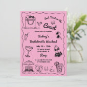 Invitation Rose Dernier Toast sur la Côte Week-end de l'Enter (Debout devant)