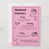 Invitation Rose Dernier Toast sur la Côte Week-end de l'Enter (Dos)