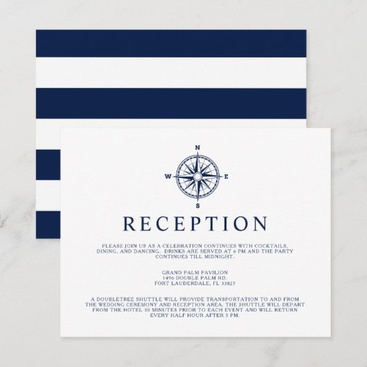 Invitation Rose des vents de la boussole nautique | Invitatio (Devant / Derrière)