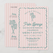 Invitation Rose Désert de Palm Springs Week-end entre filles  (Devant / Derrière)