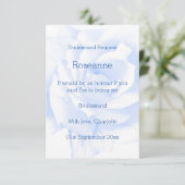 Invitation Rose Design Bleu couleur Bridesmaid Demande (Debout devant)