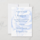 Invitation Rose Design Blue Coloured Flower demande fille (Devant)