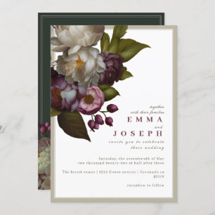 Invitation Rose d'été Boho Mariage d'estime Vintage